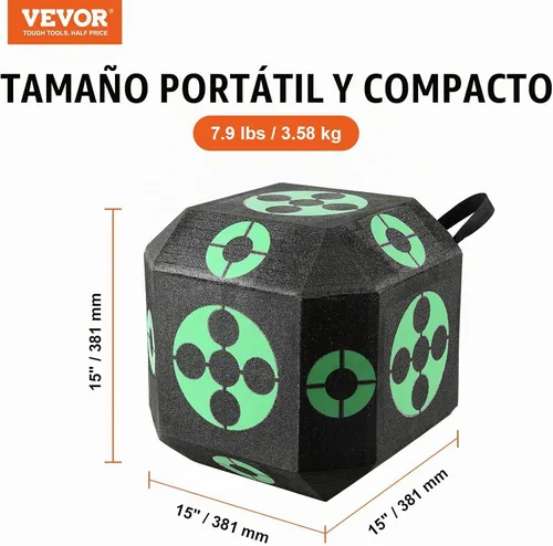 Vista 2 de VEVOR Archery Target Block, All-Side Bow Target Block, Outdoor Portable Archery Target with Carry Handle, Easy Arrow Removal, Great Visibility