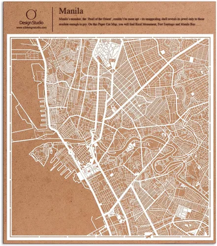 Vista 63 de O3 Design Studio Aberdeen - Mapa de papel cortado en papel blanco de 12 x 12 pulgadas