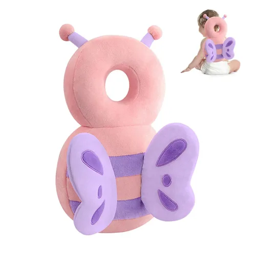 Vista 7 de Mochila Protectora de Cabeza para Bebé, Protector de Cabeza para Niños Pequeños, Mochila Protectora para Cabeza de Niños Pequeños con Acolchado Azul