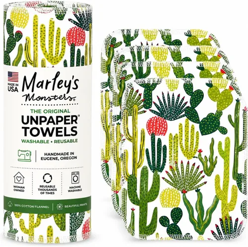 Vista 8 de Marley's Monsters Toallas sin papel - rollo de 12 unidades, toallas de papel reutilizables sin papel, de algodón, libres de árboles