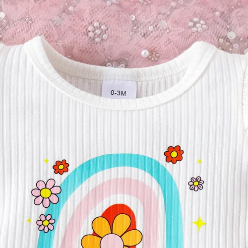 Vista 5 de ZAXARRA Conjunto de 3 piezas de pantalones cortos con estampado floral y diadema para bebé niña