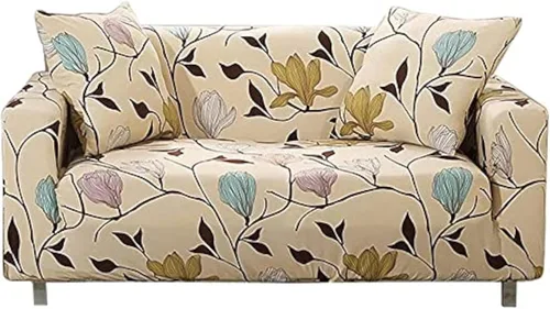 Vista 8 de HOOBUY Funda de sofá estampada, Funda elástica para sillón, funda de sofá biplaza con patrones para sillón con cojines de 2 plazas, Juego de sofá Bd