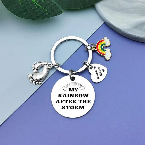 Vista 2 de Llavero inspirador para el día de la madre para la nueva mamá, regalo para mamá primeriza, regalo para mamá primeriza, joyería para cumpleaños