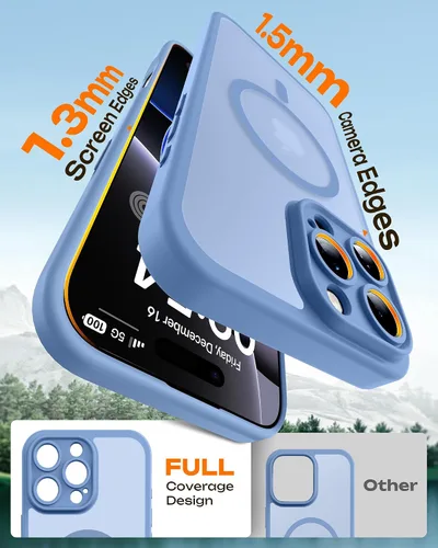 Vista 192 de TOCOL Funda para iPhone 11, compatible con Magsafe, protección completa de cámara, imanes integrados, protección contra caídas, funda translúcida
