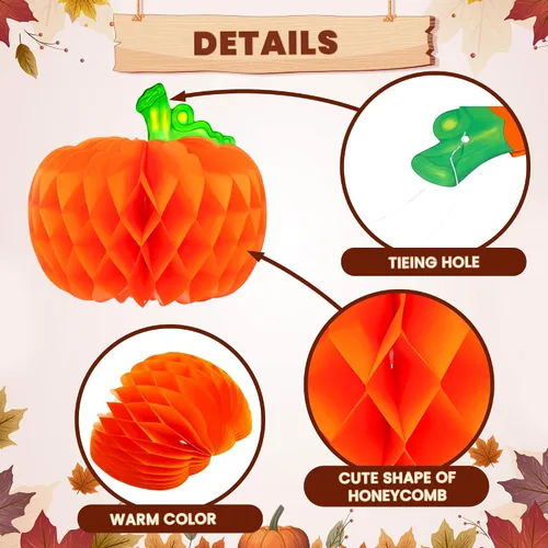 Vista 4 de KatchOn Centros de mesa de calabaza de 10 pulgadas, paquete de 6 2-Naranja