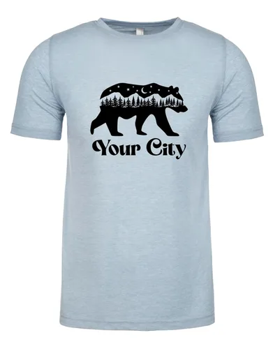 Vista 32 de I'd Hike That, Graphic Men's Tee, Funny T Shirt, Shirts with Sayings, Stonewash Blue or Sage (XL, Stonewash Blue)
