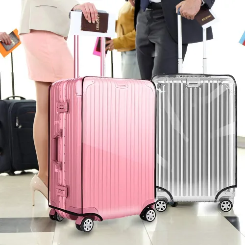 Vista 7 de Yotako Funda protectora de PVC transparente para maleta 24 28 30 pulgadas funda de equipaje para maleta con ruedas Transparente