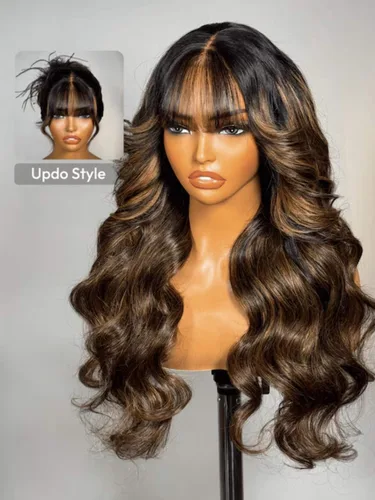 Vista 105 de Beauty Forever Bye Bye Knots - Peluca de cabello humano ondulado sin pegamento, predepilada, 7x5, encaje frontal, cabello humano suelto Peluca