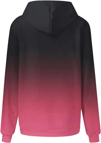 Vista 6 de Chaquetas de abrigo para mujer, estilo casual, estampadas, de manga larga, casuales, holgadas, sudaderas con bolsillos
