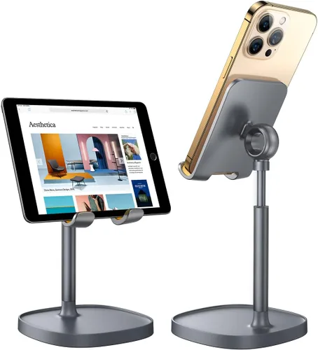 Vista 10 de LISEN - Soporte para teléfono celular, ajustable, accesorios para escritorio de oficina, para todos los teléfonos iPhone, iPhone 15, Switch, Kindle