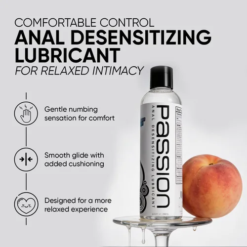 Vista 2 de Lubricante de ano para desensibilizar. Máxima potencia. Formato 8.25 onzas líquidas de Passion Lubes