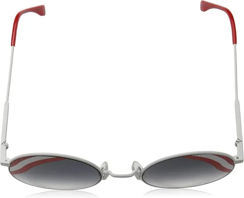 Vista 4 de Fendi Gafas de sol redondas para mujer, color blanco rojogris oscuro, talla única
