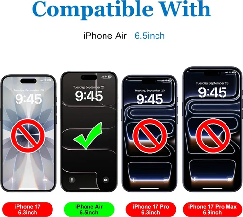Vista 6 de Mothca Protector de pantalla de privacidad mate para iPhone Air [6.5 pulgadas] con herramienta de fácil instalación, antiespía antirreflejos