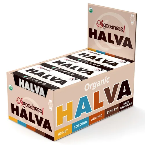 Vista 17 de ¡OhBondad! Halva de Miel Orgánica - Pack de 3 - Solo TRES Ingredientes Simples, Bocadillo y Postre que se Derriten en la Boca, Golosina Endulzada