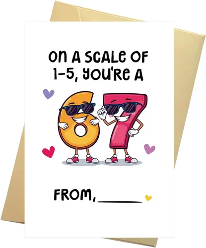 Vista 9 de 67 tarjetas divertidas de seis siete memes para novia, esposa, tarjeta del día de San Valentín para novio y esposo, 67 regalos para ella, regalo