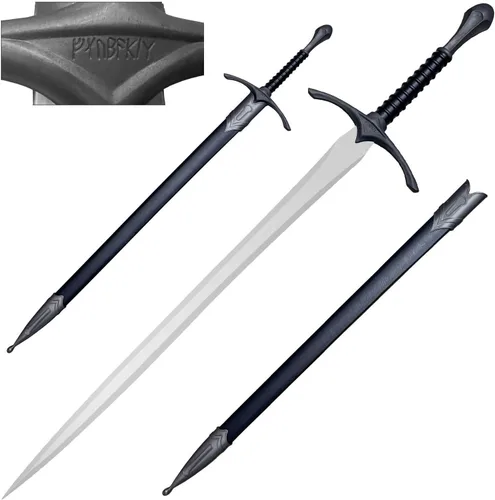 Vista 8 de Medieval Warrior Espada vikinga cruzada de la Edad Media con vaina Negro-933