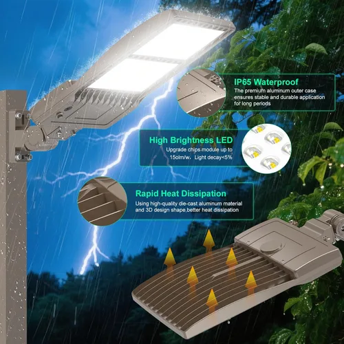 Vista 3 de Luz LED de estacionamiento de 320 W para montaje en pared/brazo
