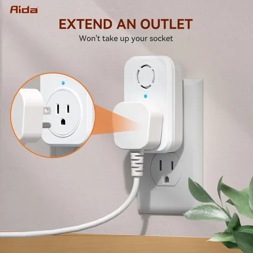 Vista 2 de AIDA Timbre inalámbrico para puerta, timbre autoalimentado con toma de corriente adicional, botón de presión sin necesidad de batería, timbre