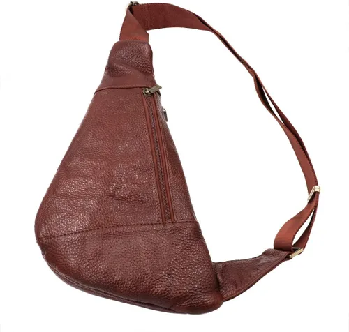 Vista 3 de Vidlea Basic - Mochila bandolera de piel negra, color marrón