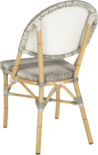 Vista 5 de Safavieh Safavieh Home Collection Barrow - Juego de 2 sillas auxiliares apilables para interiores y exteriores, color gris