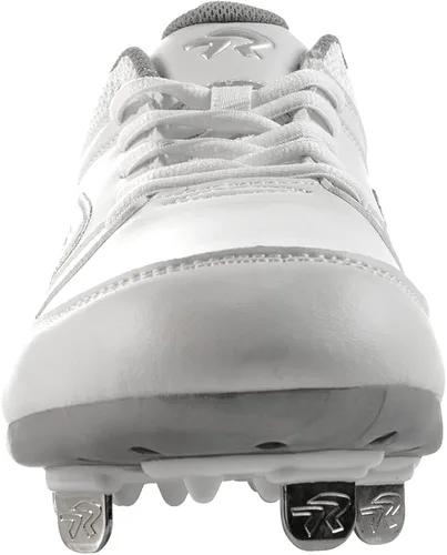 Vista 4 de Ringor Women's Flite Metal Spike Softball Cleats White & Silver