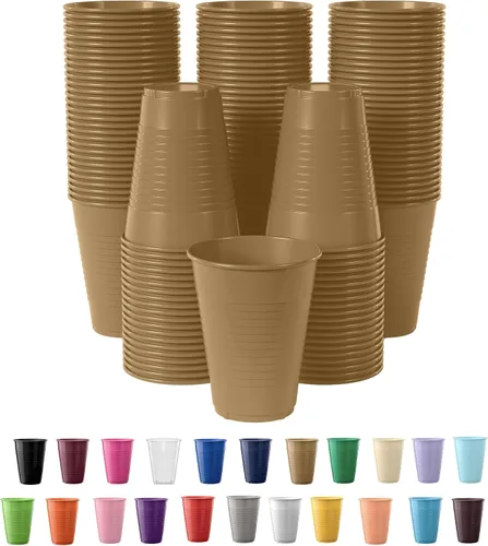 Vista 10 de Party Solids Vasos de plástico negros - 12 onzas, paquete de 100