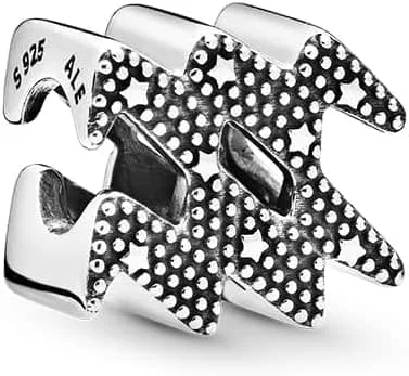 Vista 2 de PANDORA Joyería brillante Acuario Zodiaco Cubic Zirconia Charm en plata de ley, Metal, Circonita Cúbica
