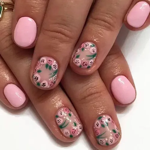 Vista 26 de Uñas postizas a presión con punta francesa, uñas postizas cuadradas cortas con diseños de cuentas de flores 3D, uñas blancas a presión, uñas Blanco