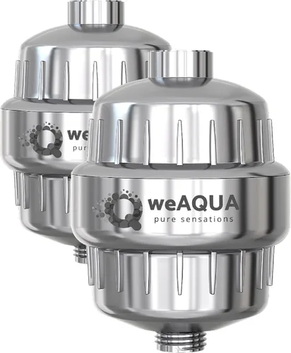 Vista 10 de weAQUA Paquete de 2 filtros de ducha resistentes para agua dura, cloro