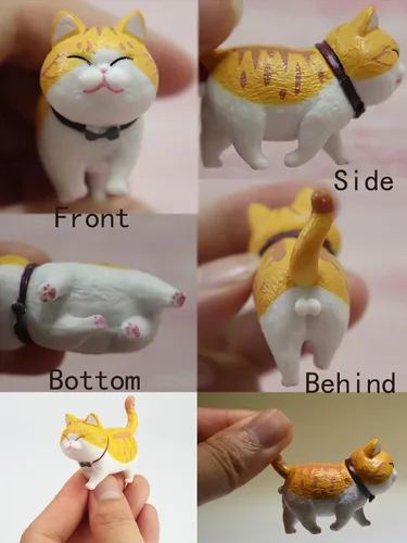 Vista 5 de 9 piezas de lindas figuritas en miniatura de gatos, adorable diseño de jardín de hadas, lindos gatitos para jardín del hogar, lindos cupcakes
