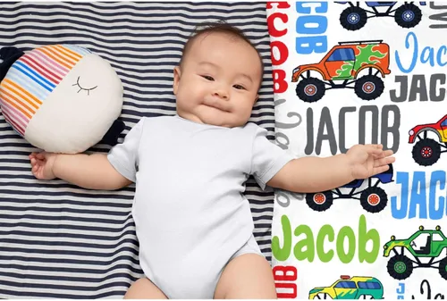 Vista 105 de Manta de bebé con texto en inglés «Just A Boy Who Loves Trucks» para niños y niñas, manta súper suave para envolver al recién nacido, acogedora