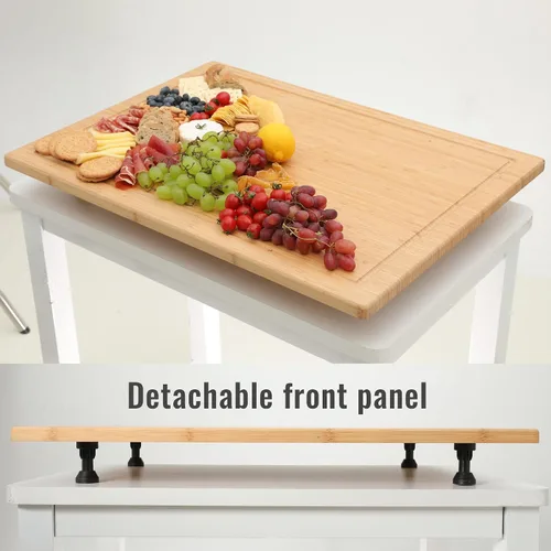 Vista 5 de YUHFERA Tabla de cubierta de estufa para estufa de gas, tabla de cortar elevada con patas y ranuras para jugo, cubierta de estufa ajustable