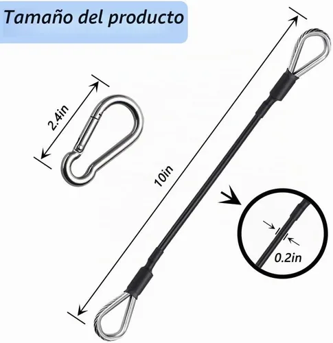 Vista 2 de LOOEEL 3 extensiones de cable de gimnasio, cable de extensión de gimnasio de 0.2 pulgadas de grosor, accesorios de cuerda de extensión de fitness