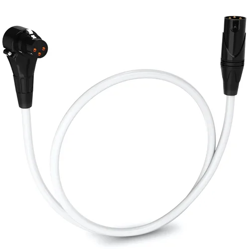 Vista 42 de LyxPro Cable de micrófono XLR hembra a macho de ángulo recto de 3 pines de 1.5 pies para altavoces amplificados, interfaz de audio, rendimiento