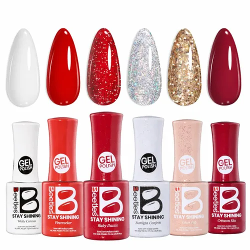 Vista 11 de Beetles - Kit de 23 esmaltes de uñas de gel con luz UV, kit de esmalte de gel de 12 colores 1-Elegancia acogedora