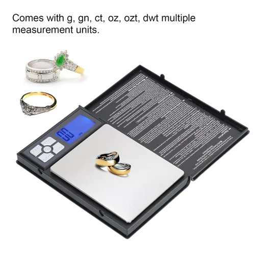 Vista 3 de Báscula digital de bolsillo de 70.55 oz/0.00 oz de alta precisión, micro mini báscula de alimentos, báscula de joyería, portátil, gramo y oz