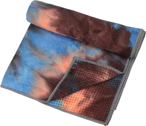 Vista 5 de Toallas de yoga, toalla de yoga antideslizante con textura de gofre antideslizante, manta de yoga de microfibra 100% absorbente, sin olor