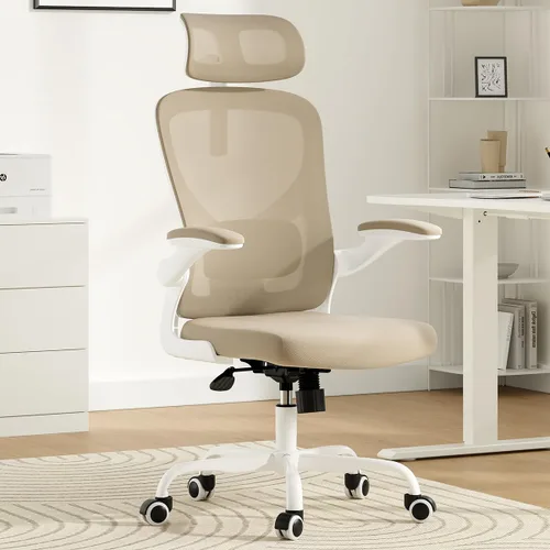 Vista 14 de Ergonomic Office Chair with Headrest, Breathable Mesh Office Chair with Wheels, High Back Computer Chair with Armrests and Adjustable Lumbar Support