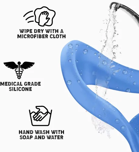Vista 4 de VR Silicone Cover for Oculus Quest 2 - Washable Sweat-Proof Anti-Leakage Light Blocking (Blue)