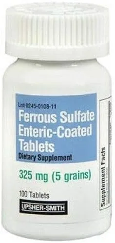 Vista 4 de Sulfato ferroso 325mg comprimidos con recubrimiento entérico 100