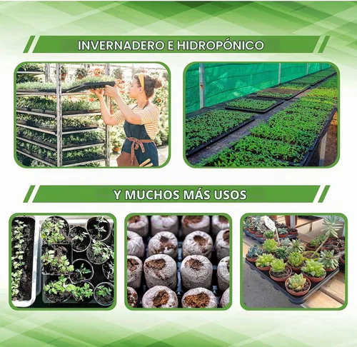 Vista 4 de Paquete de 6 bandejas de plántulas de alta calidad, bandejas de cultivo de microverdes, sin agujeros de drenaje, plástico resistente, duradero