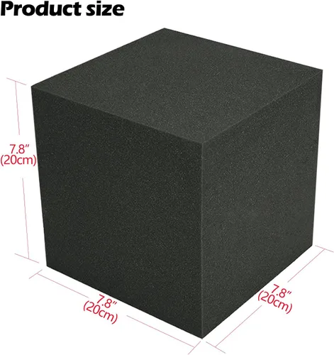 Vista 2 de Trampa para graves de 7.8 x 7.8 x 7.8 pulgadas, esquinas de espuma acústica para bajos, paneles acústicos absorbentes de sonido