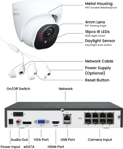 Vista 8 de REOLINK Sistema de cámara de seguridad para el hogar de 5MP 8CH con 2TB HDD