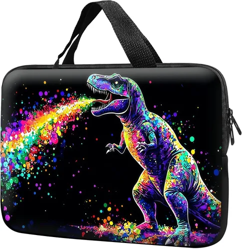 Vista 18 de Funda para laptop con asa de 10 pulgadas, impermeable, diseño de onda, compatible con MacBook Air, Pro, HP, Dell, Lenovo, ASUS