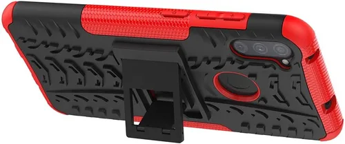 Vista 4 de Funda para Samsung A11, Galaxy A11 con protector de pantalla HD, cubierta trasera de policarbonato duro con función atril de TPU suave de doble capa