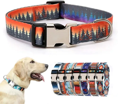 Vista 8 de Collar suave y duradero para perro con hebilla metálica, collares ajustables de liberación rápida para cachorros, para perros pequeños, medianos