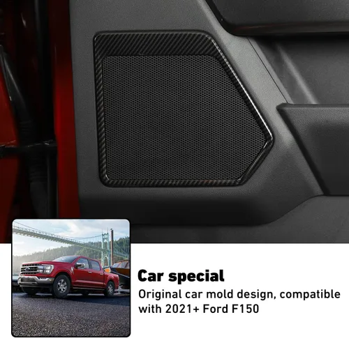 Vista 4 de Linskip Compatible con calcomanías de altavoz de audio para puerta, marco de altavoz de puerta, accesorios interiores para Ford F150 2021 2022