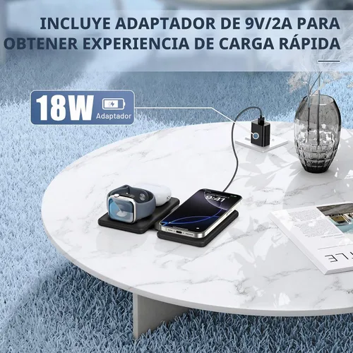 Vista 6 de Estación de carga para dispositivos Apple: cargador inalámbrico magnético Negro