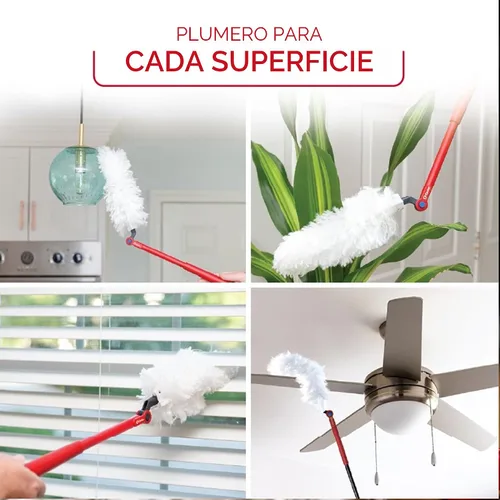 Vista 8 de O-Cedar Flex & Catch - Kit de polvo resistente con 3 recambios de plumero desechables Modelo nuevo y mejorado Mango extensible de 3 pies