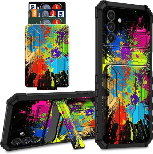 Vista 9 de Para Samsung Galaxy A03S Funda Para Teléfono Galaxy A03S Funda Billetera Con Titular De Tarjeta De Crédito Y Soporte De Doble Capa De PC Duro Funda
